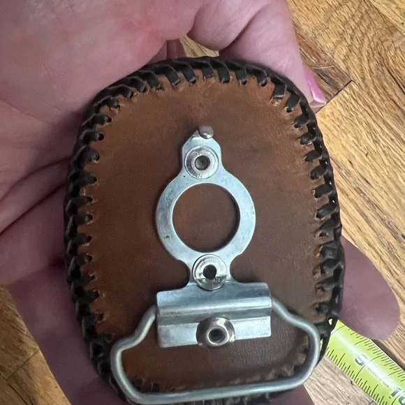 Vintage Hand Tooled Leather Belt Buckle - Picture 5 of 5